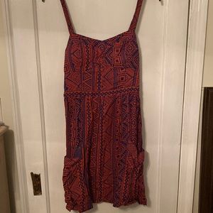 Aztec print dress. Open back!